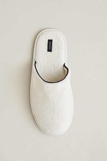 TERRY BATHROOM SLIPPERS — White 1