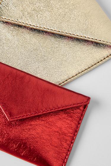 METALLIC EFFECT DOUBLE LEATHER CLUTCH KATE MOSS X ZARA - Multicoloured by Zara - Image 2