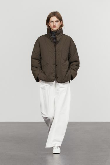 Zara Jacket with wavy stitching detail - Brown - Image 0