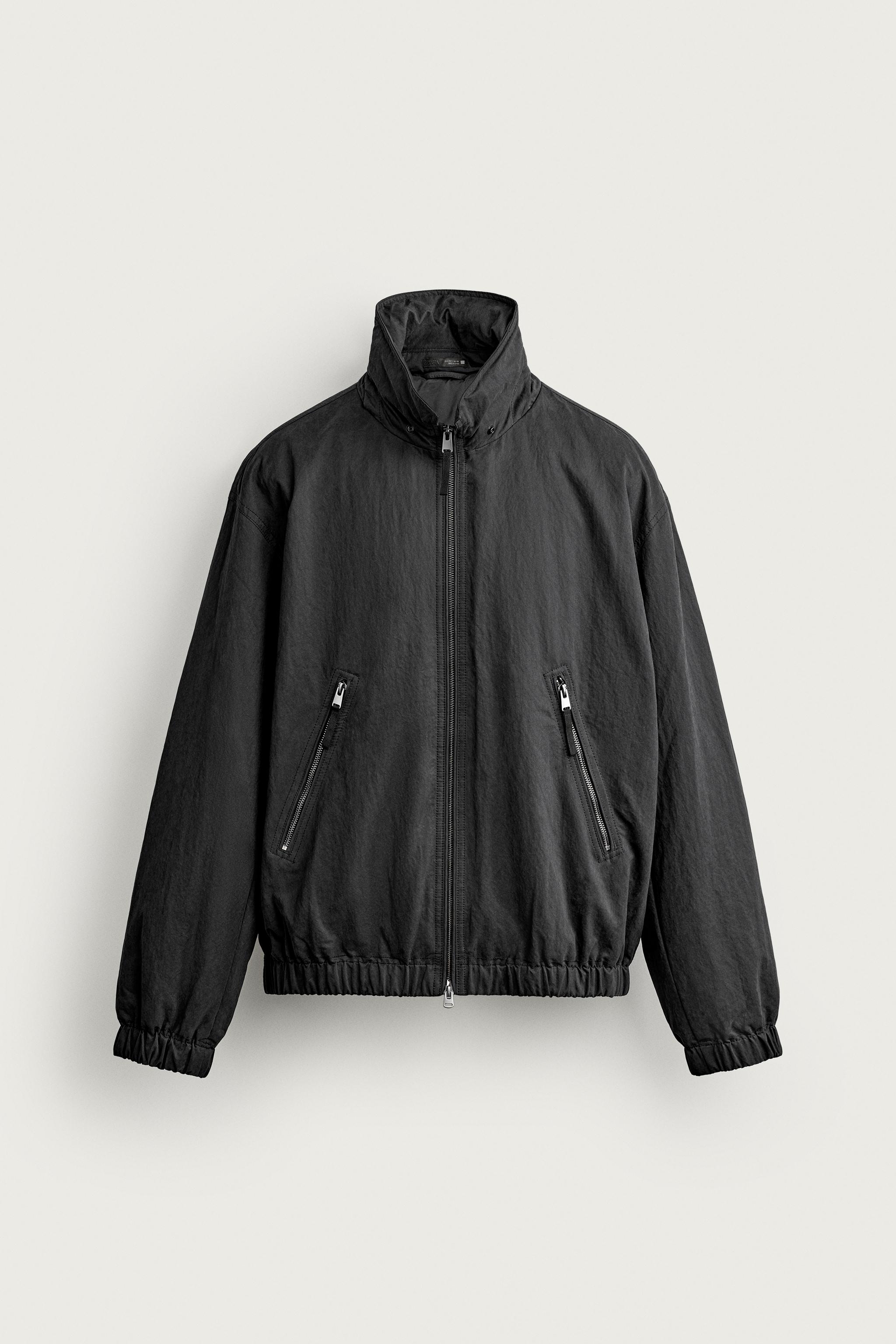 フード付きテクニカルパフジャケット - ブラック | ZARA Japan / 日本