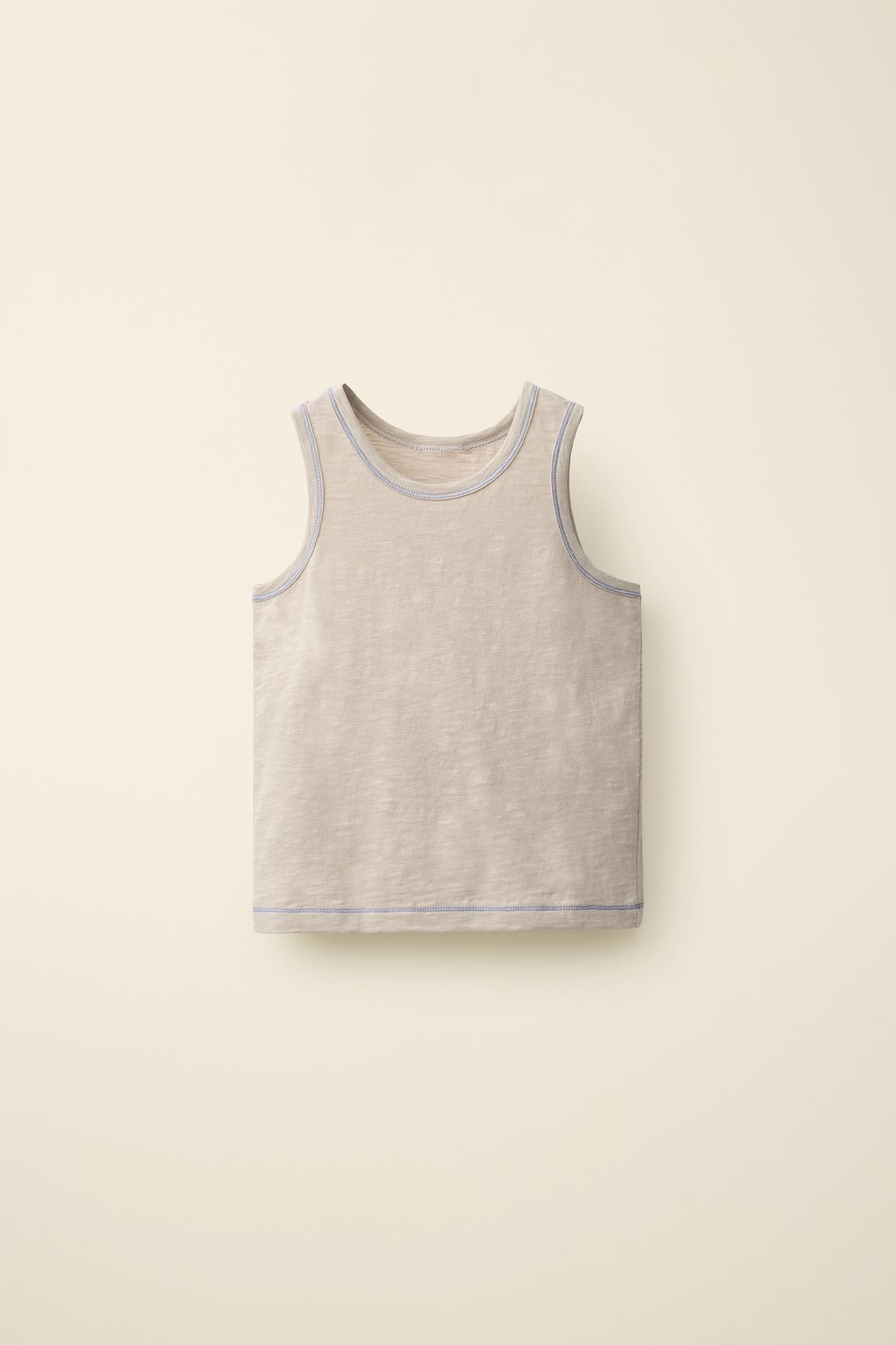 TOPSTITCHED T-SHIRT CREATED BY CARAMEL LONDON X ZARA — Beige