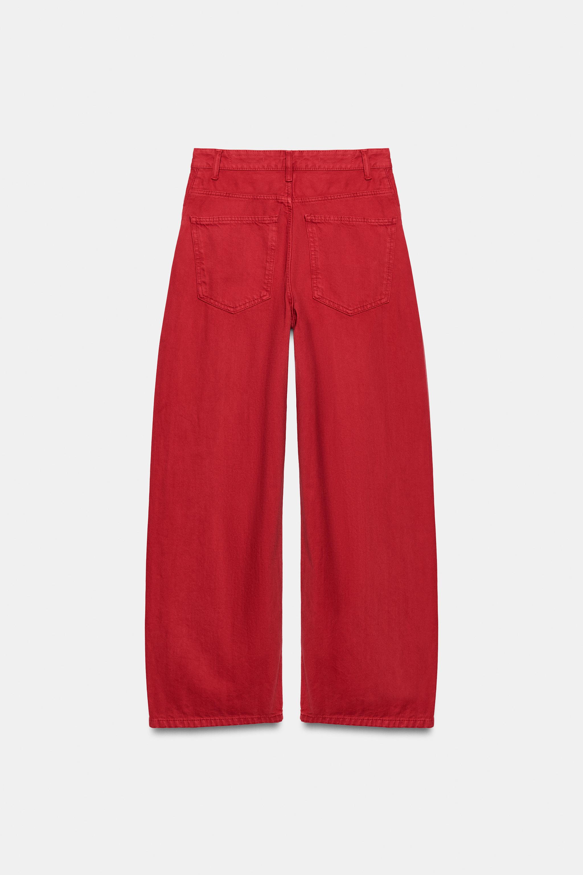 Zara TRF BAGGY OVERSIZE DİKİŞ DETAYLI ORTA BEL JEAN görsel 8