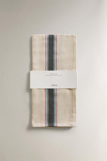 STRIPED COTTON TEA TOWEL - Blue by Zara - Image 3