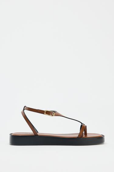 STRAPPY PLATFORM SANDALS - Brown by Zara