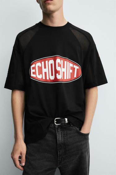 T-SHIRT WITH CONTRAST GRAPHICS - Black by Zara - Image 5