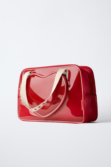 VALENTINE'S DAY VINYL TOTE BAG - Red by Zara - Image 1