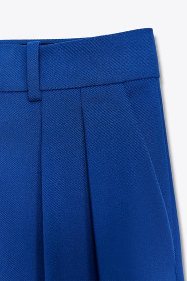 ZW COLLECTION WIDE-LEG DARTED TROUSERS - Blue by Zara - Image 9