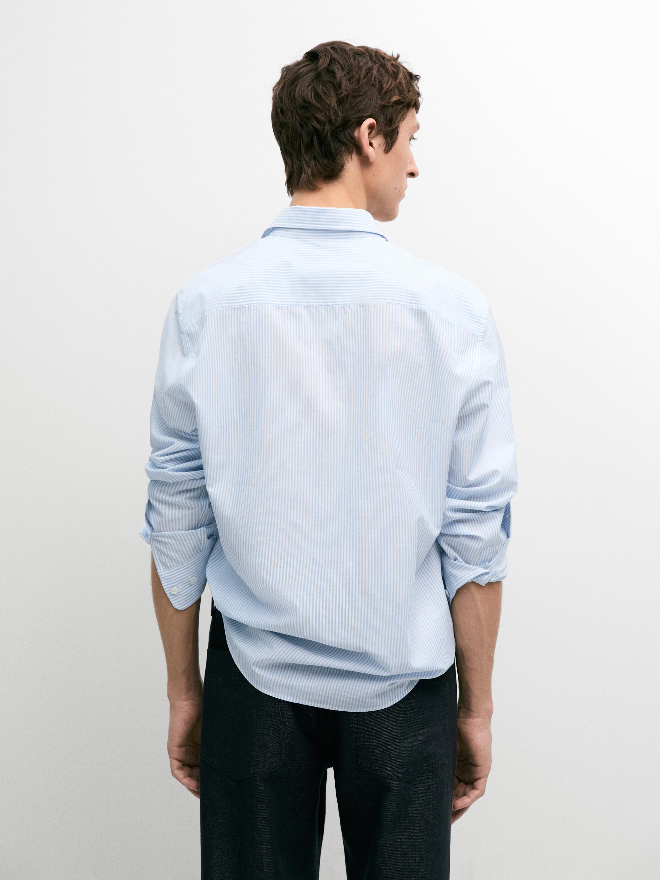 Chemise regular fit à rayures 100 % coton