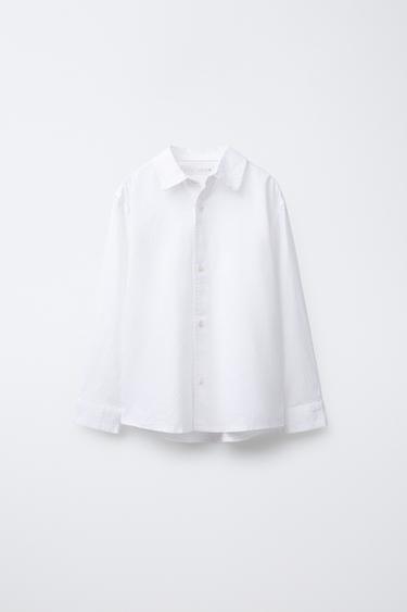 CAMISA CON LINO - Blanco de Zara