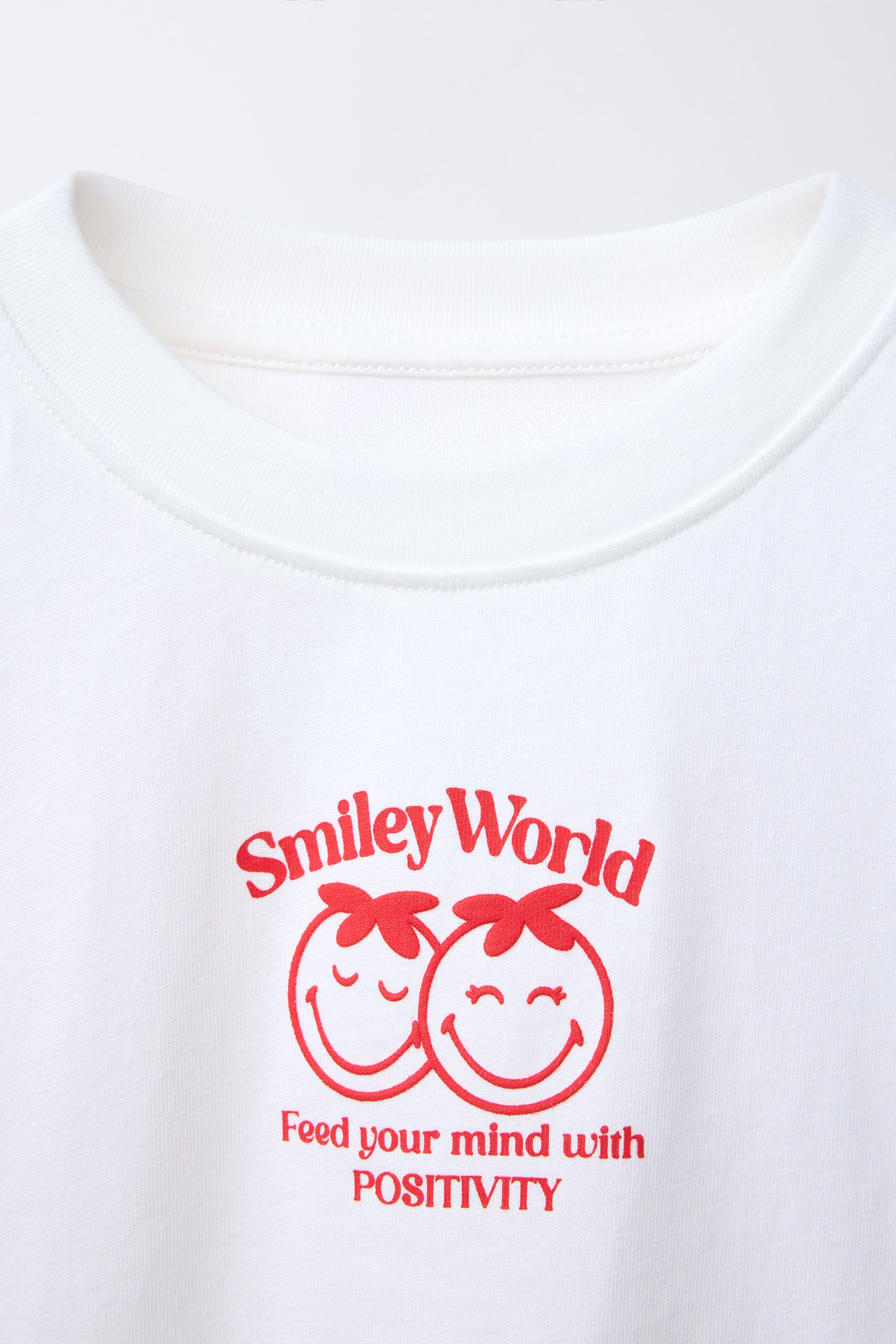 SMILEYWORLD ® PRINT AND PATCH T-SHIRT - White | ZARA United