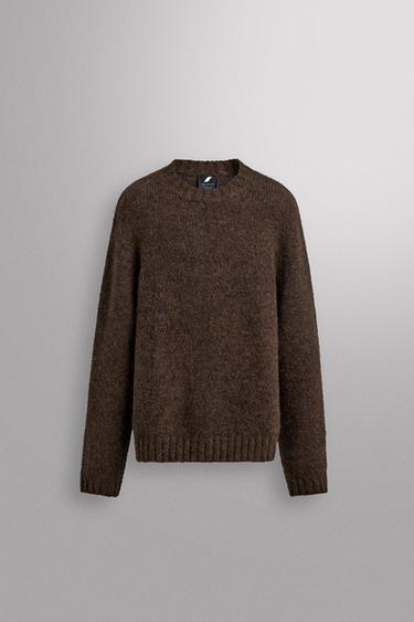 TEXTURED WOOL JUMPER - Brown by Zara
