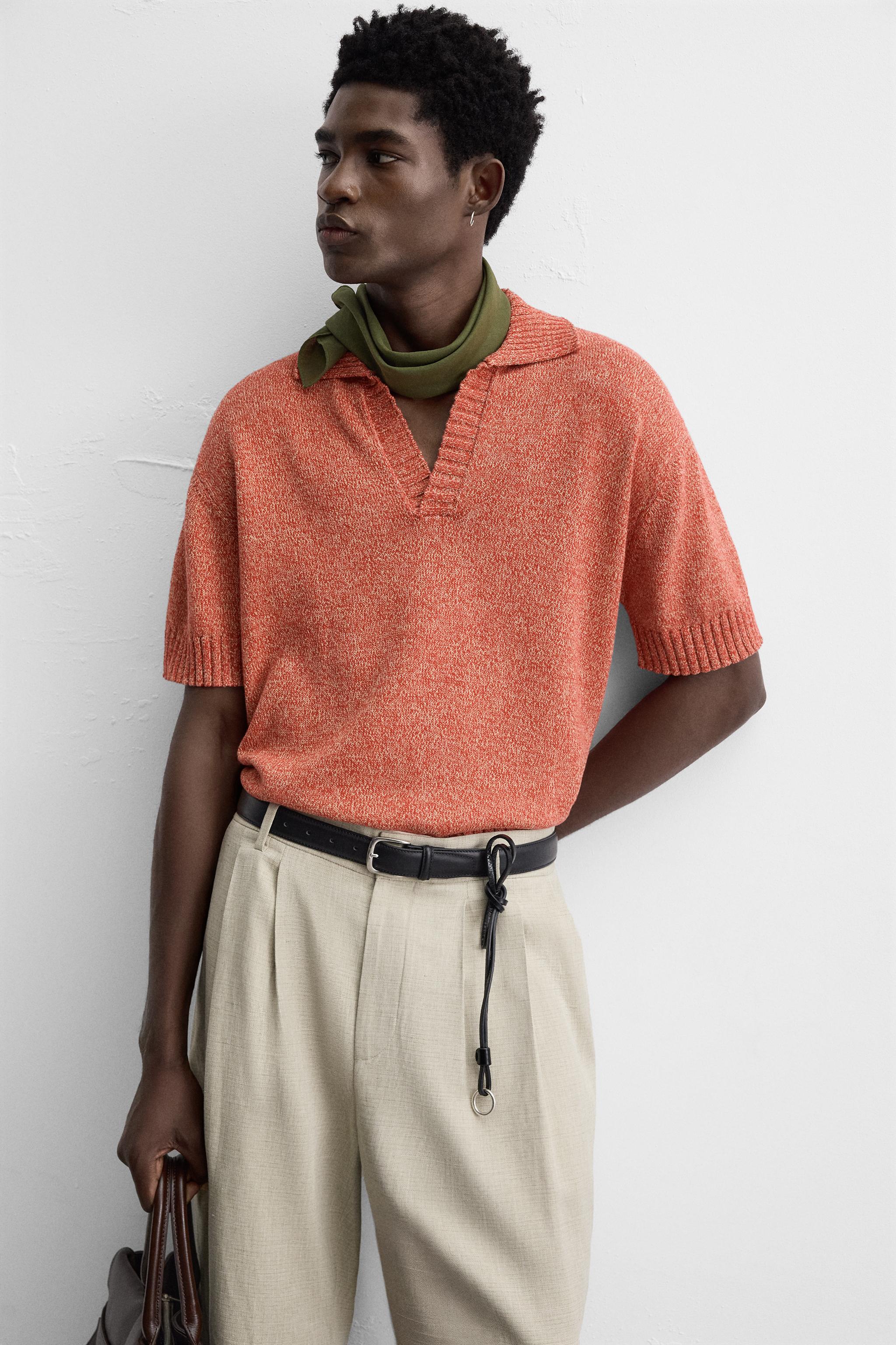CONTRAST KNIT POLO SHIRT