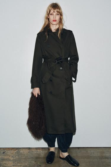 TRENCH CROISÉ DÉPERLANT ZW COLLECTION - Kaki foncé de Zara - Image 2