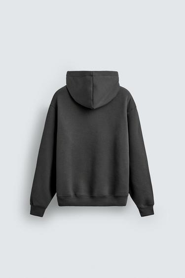 HEAVYWEIGHT BASIC HOODIE - Dark anthracite by Zara