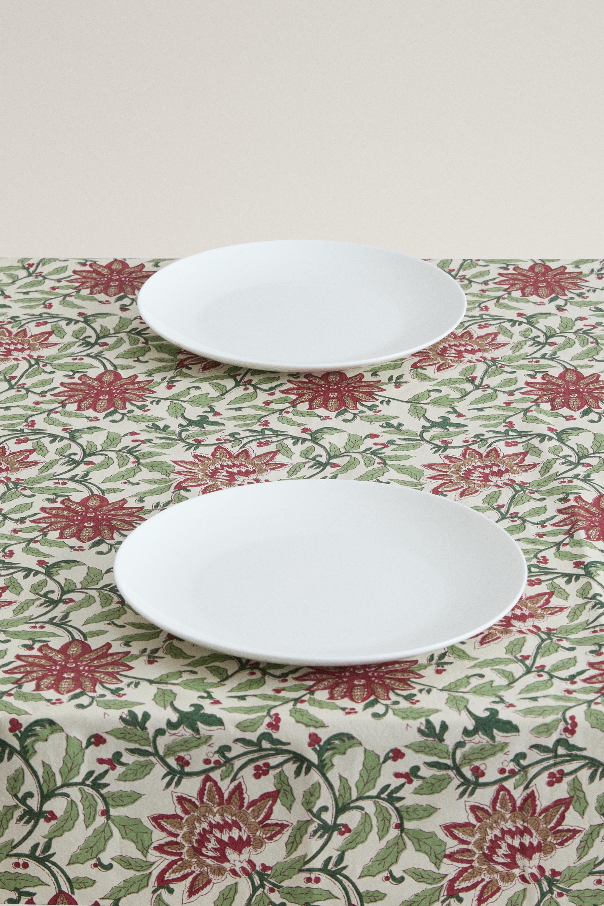 CHRISTMAS FLORAL COTTON TABLECLOTH