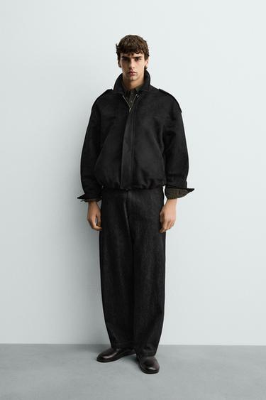 CAZADORA CROPPED FIT EFECTO ANTE - Negro de Zara - Imagen 0