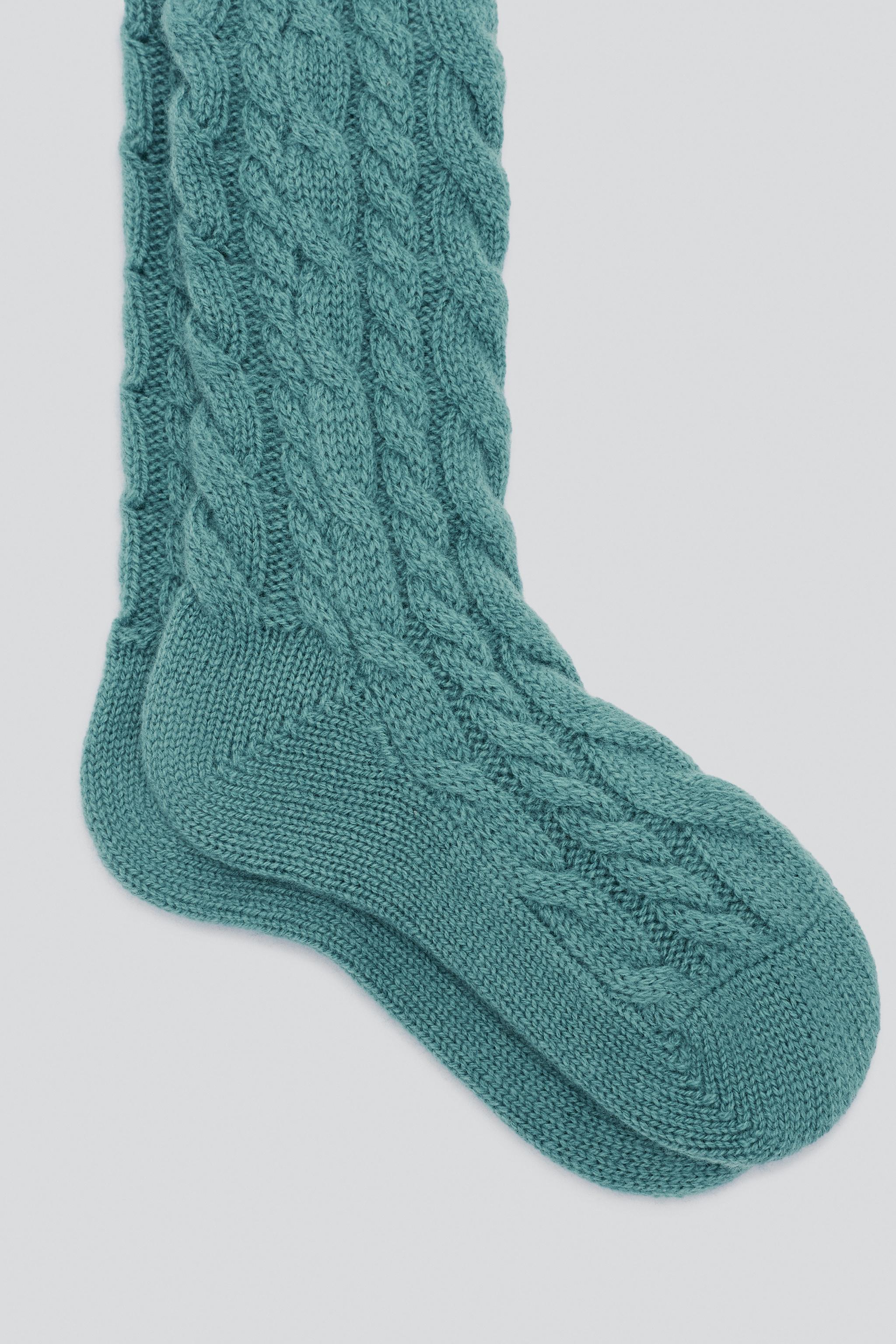 100% WOOL CABLE-KNIT TIGHTS