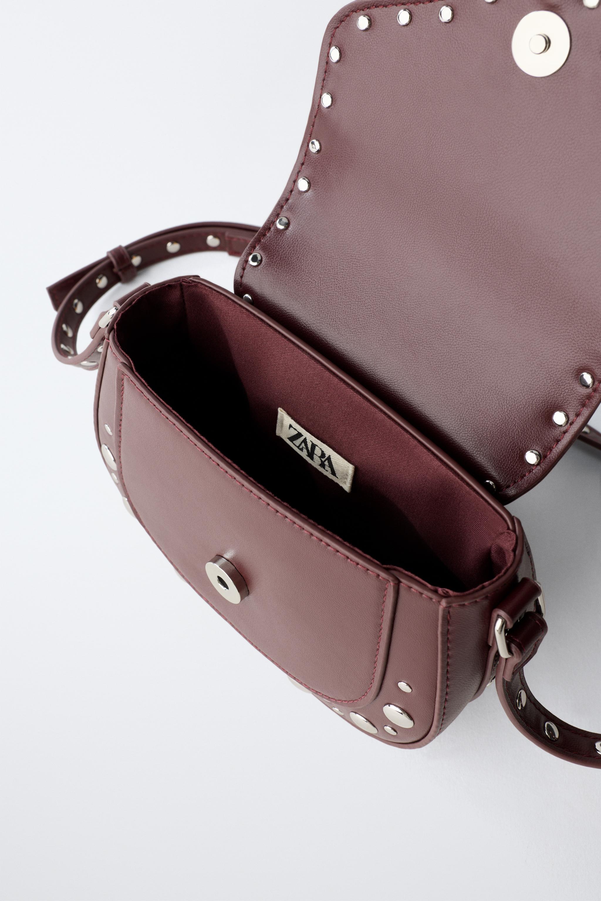 STUDDED CROSSBODY BAG - Burgundy Red | ZARA United States