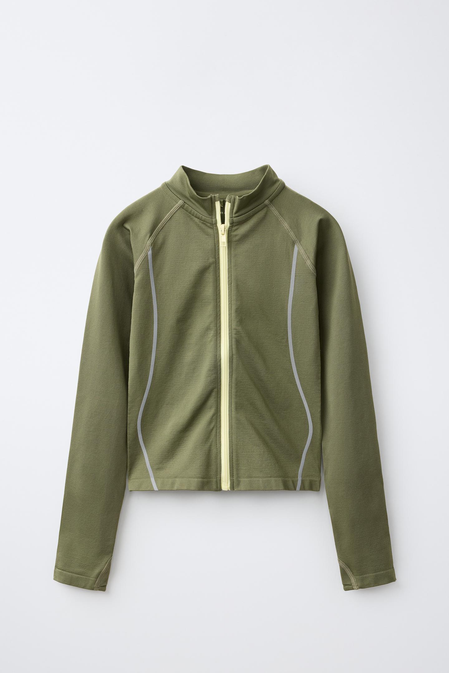 Детская толстовка Zara Seamless Sporty Zip, цвет: Хаки — фото 2