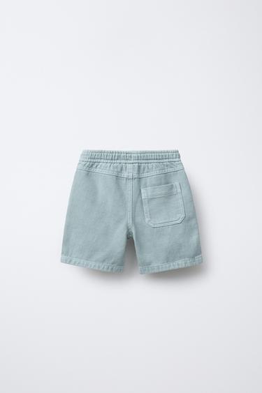 COMFY COTTON LINEN TWILL BERMUDA SHORTS - Blue by Zara - Image 1