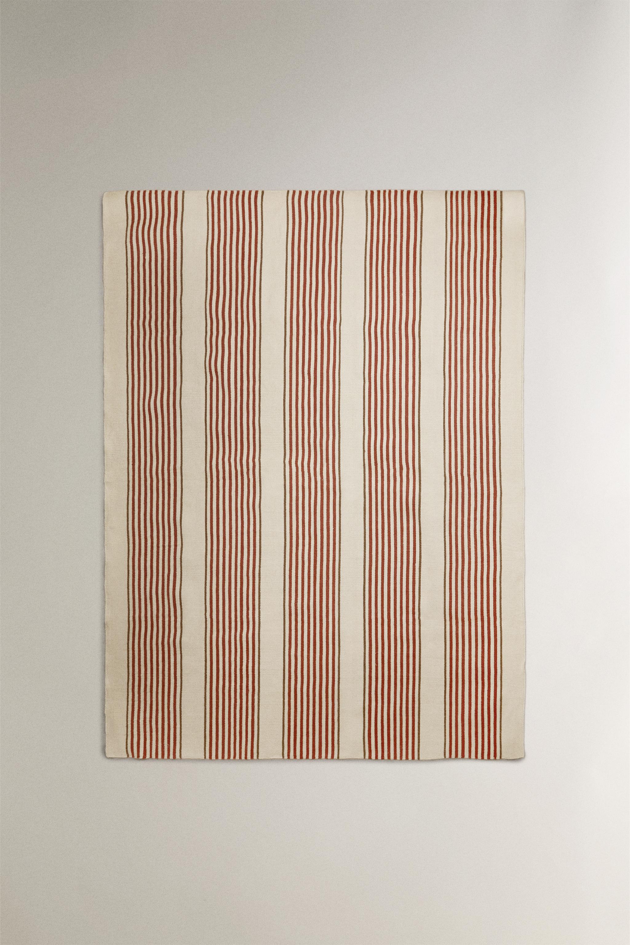 TAPIS JUTE ET COTON RAYURES
