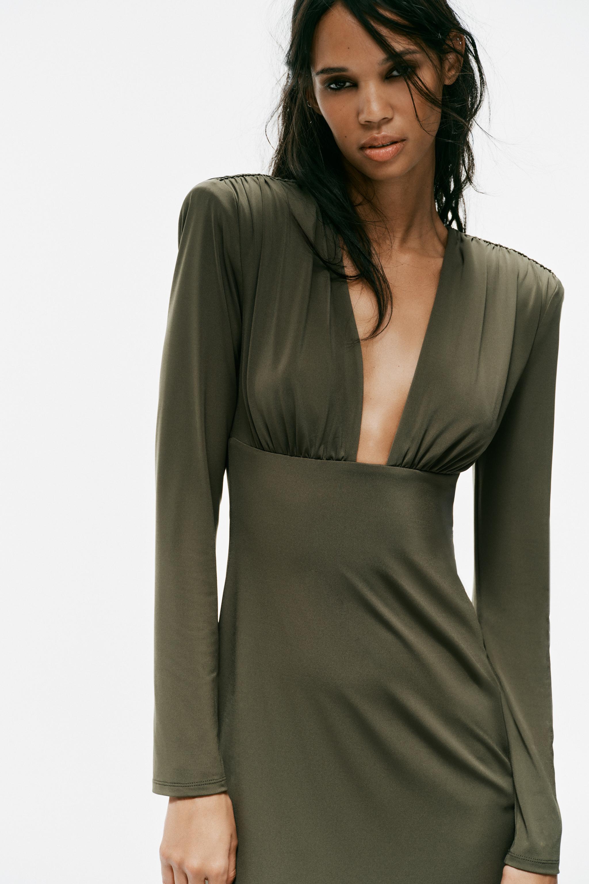 MIDI DRESS WITH SHOULDER PADS
