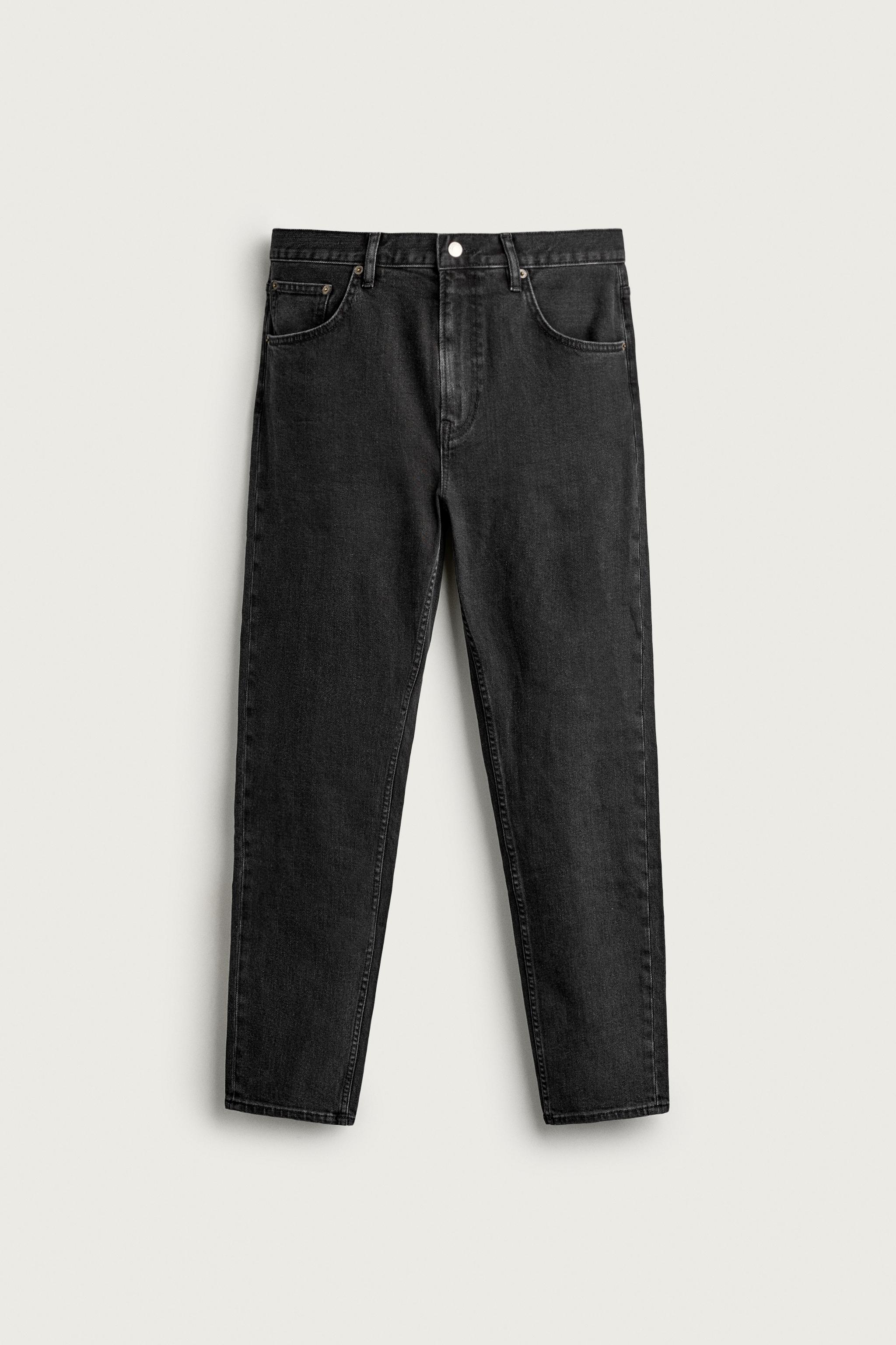 SLIM CROPPED FIT JEANS — Black