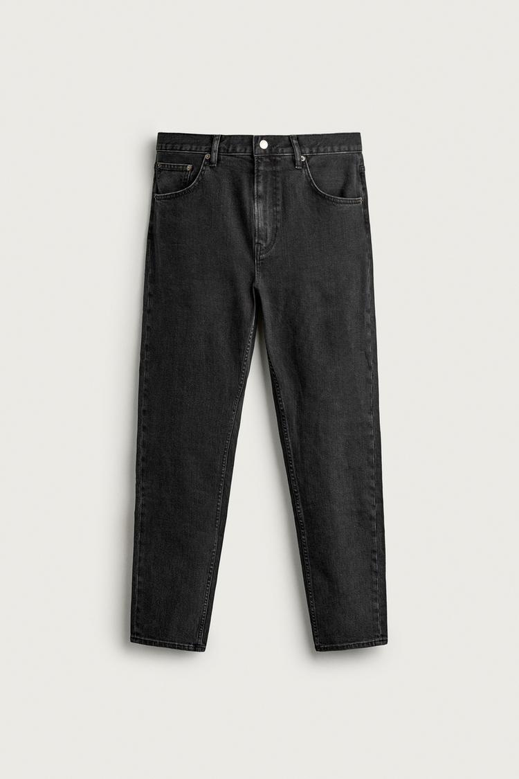 SLIM CROPPED JEANS — Black
