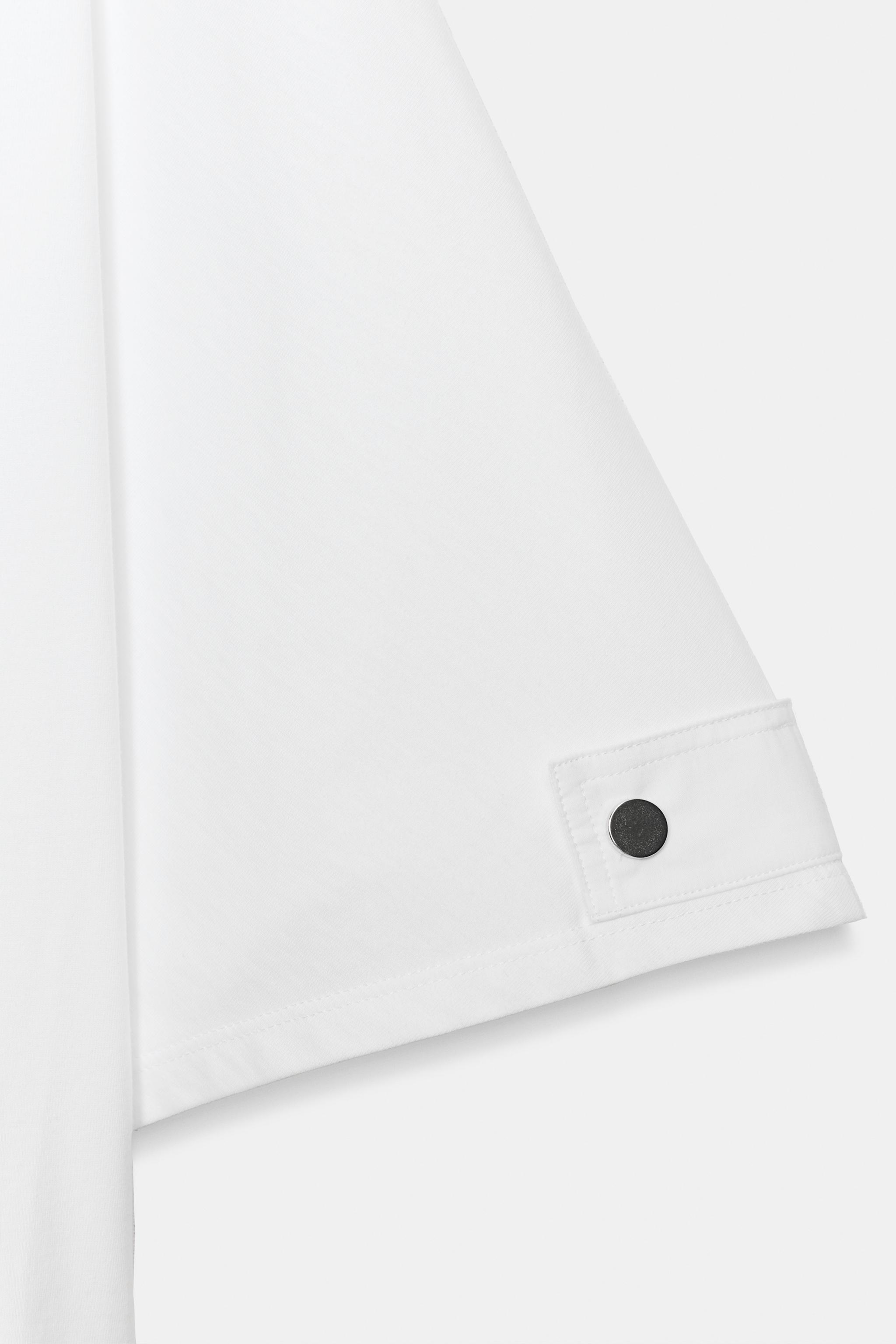 Женские футболки Zara ASYMMETRIC BUTTON T-SHIRT — фото 4