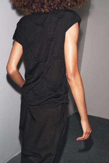 TOP EN MAILLE NŒUDS - Noir de Zara - Image 2