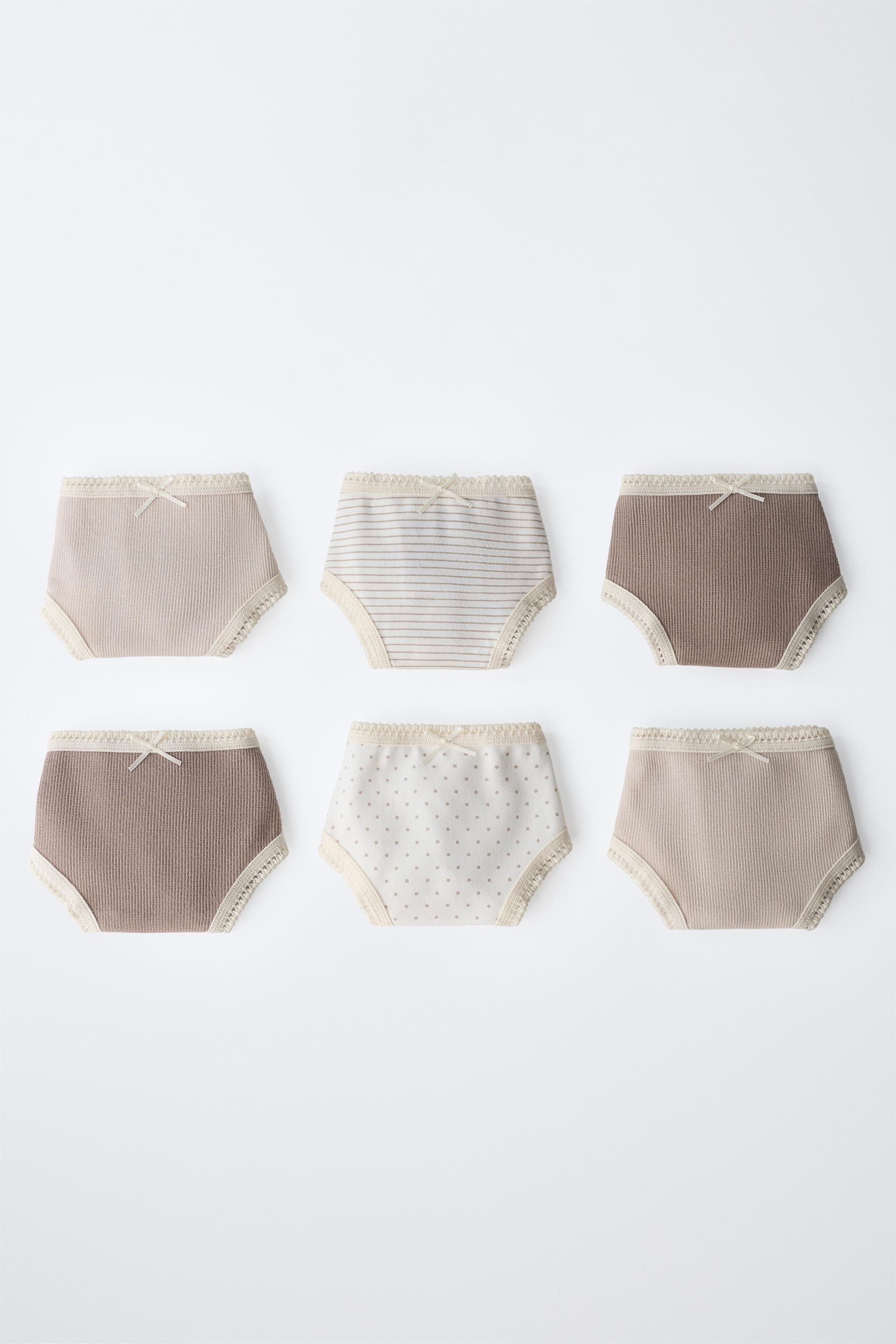 6-14 ANS / LOT DE SIX CULOTTES RAYÉES ET CÔTELÉES