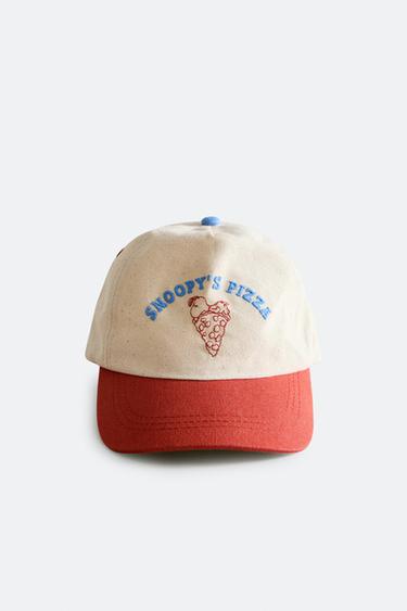 CHILDREN'S PEANUTS™ PIZZA COTTON CAP - Light beige by Zara