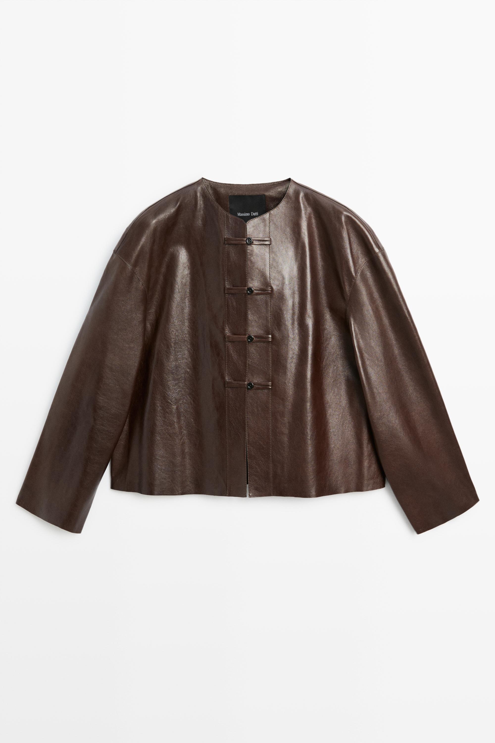 Nappa leather toggle jacket