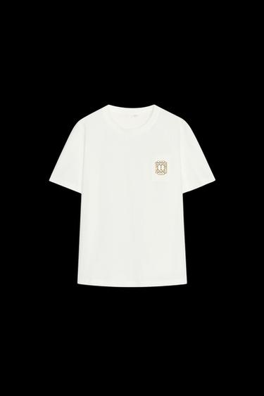 Zara BROOCH T-SHIRT - White - Image 0
