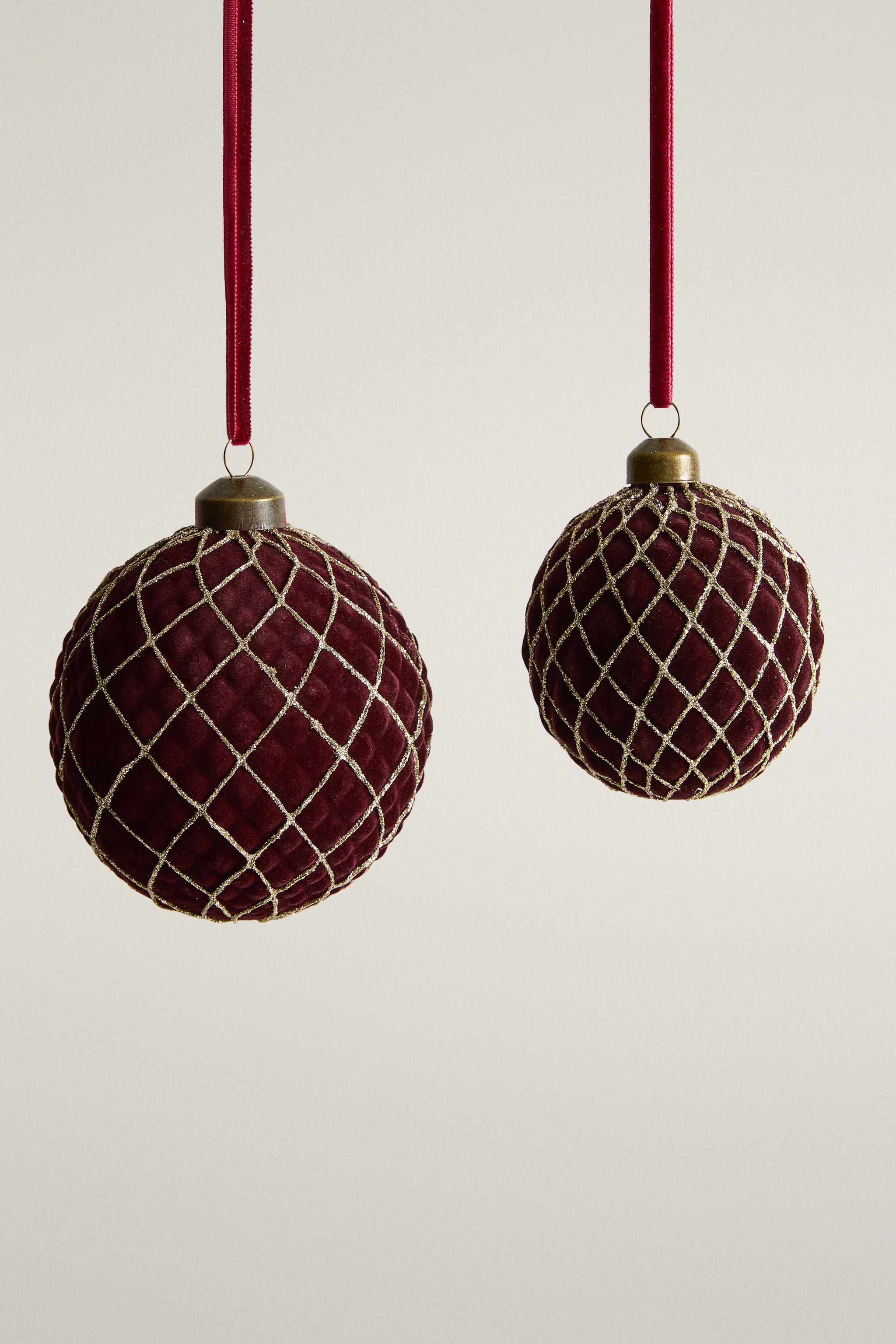 DÉCORATION BOULE SAPIN DE NOËL VELOURS