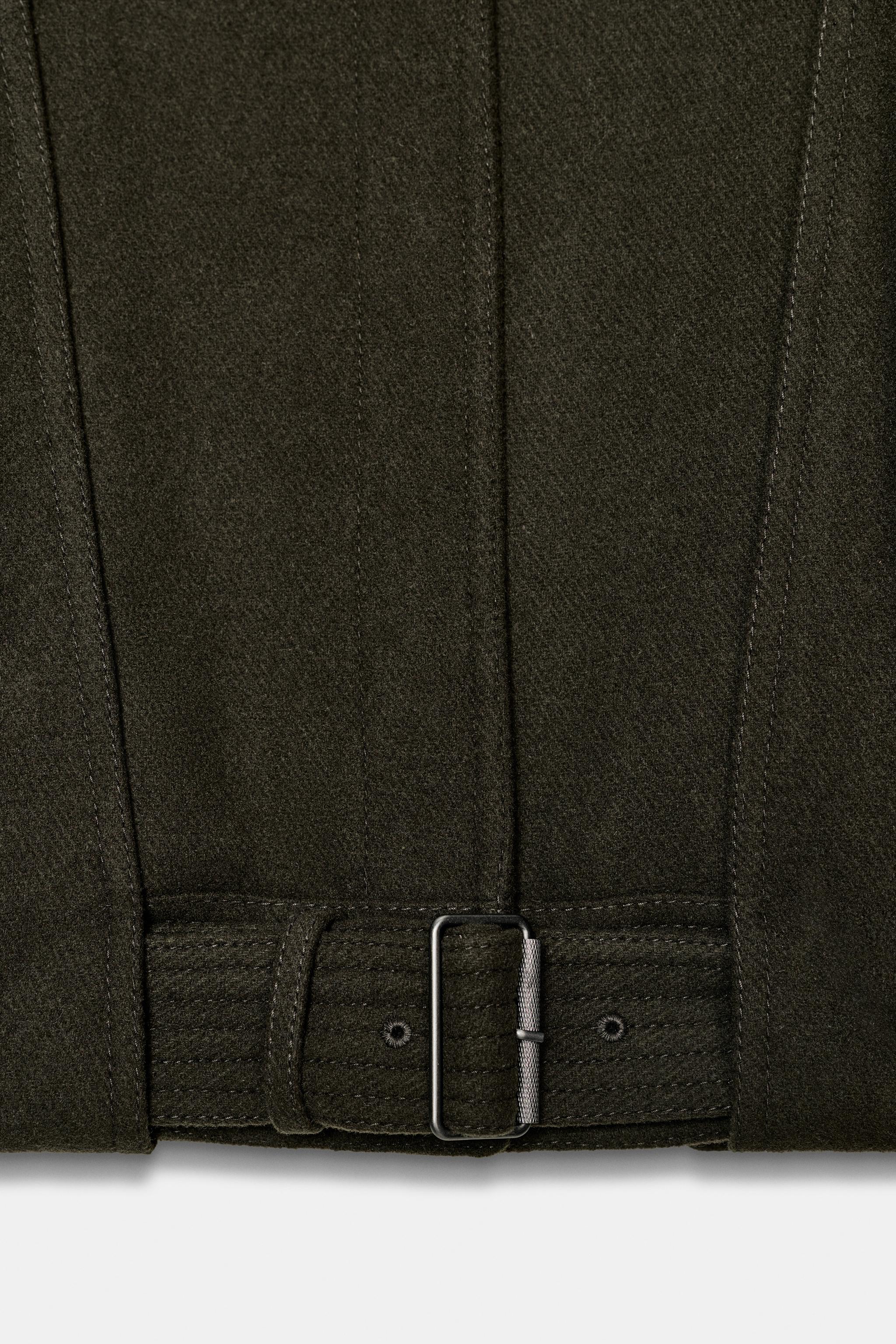 ZW COLLECTION ウール ミニマル ボンバージャケット - カーキ | ZARA