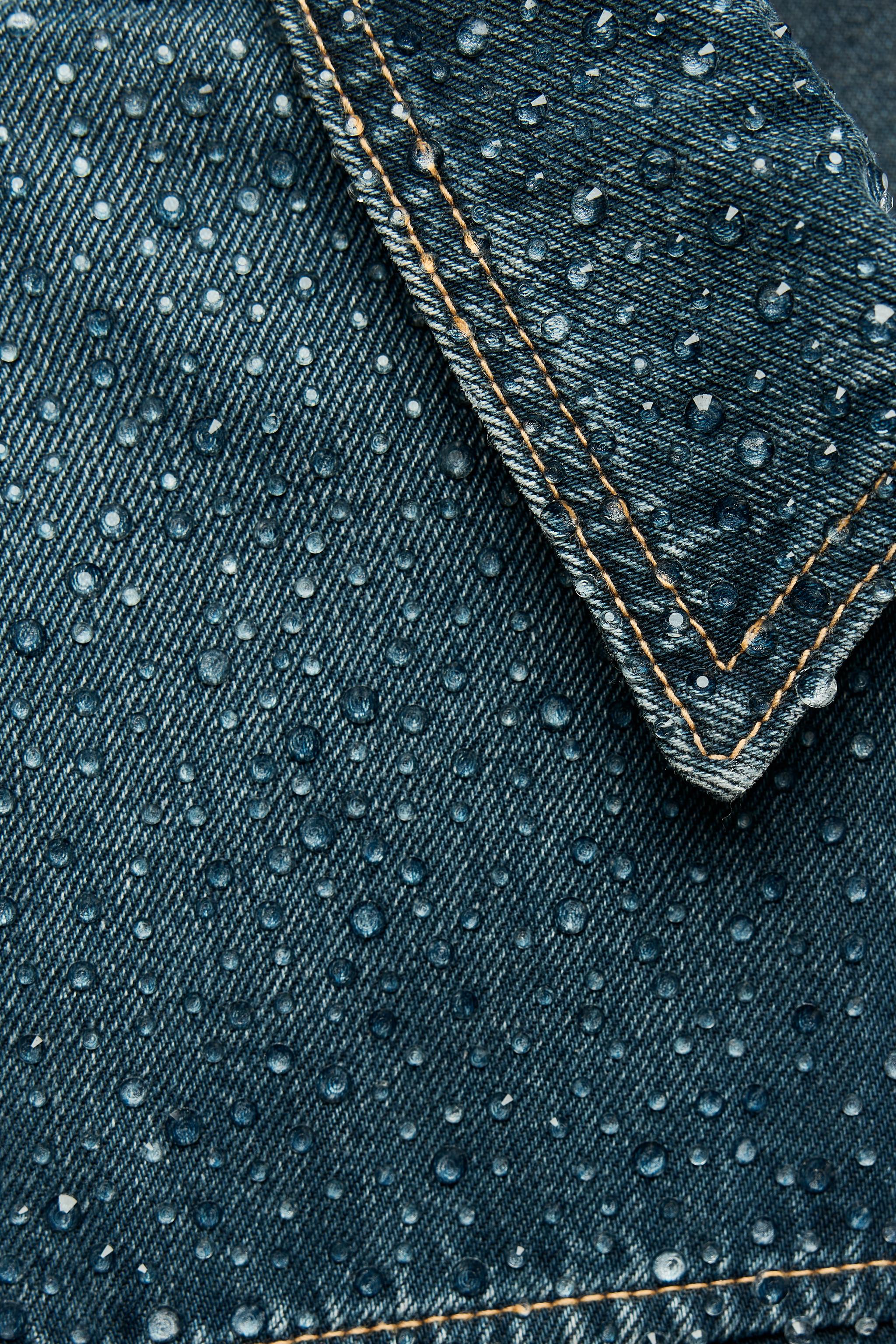 TRF RHINESTONE DENIM JACKET - Blue | ZARA United States TRF RHINESTONE DENIM JACKET - Blue | ZARA United States