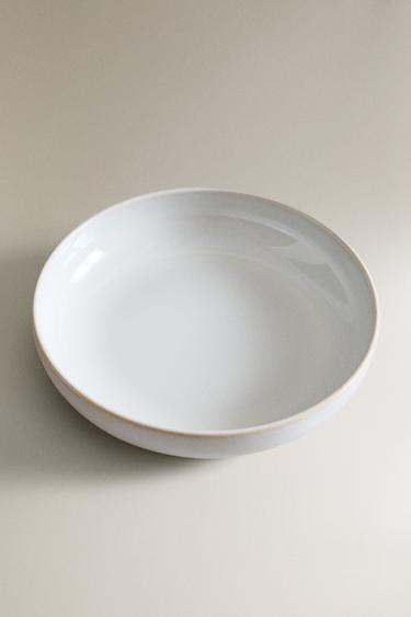 SOUP PLATE WITH ECRU RIM - White by Zara - Image 1