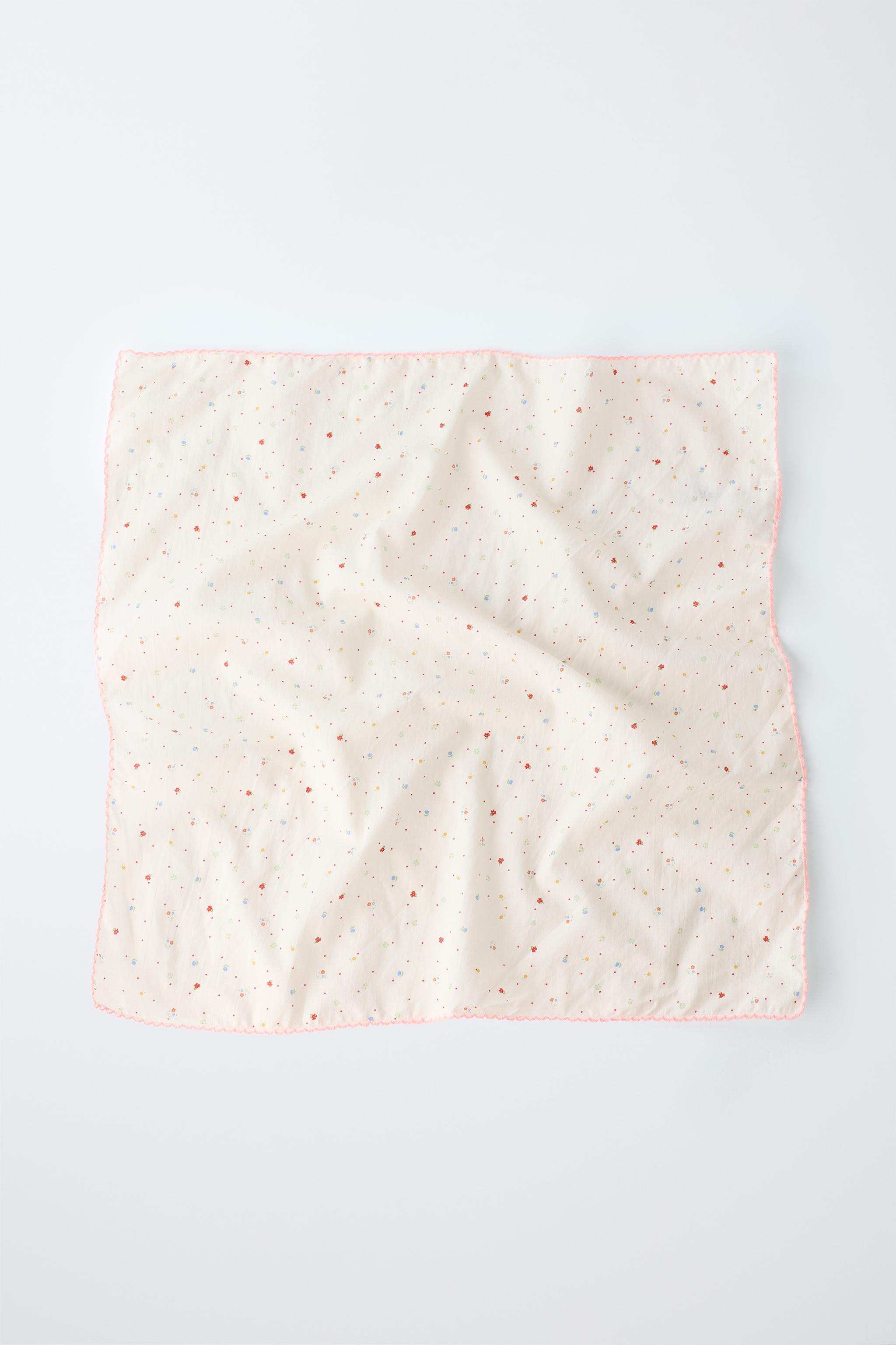 NEON FLORAL BANDANA — Ecru