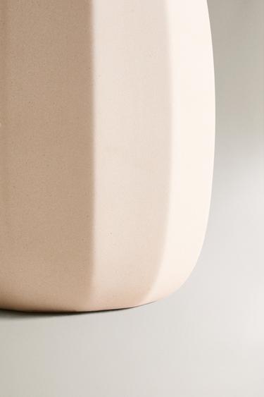 STONEWARE VASE WITH LINES - Ecru by Zara - Image 3