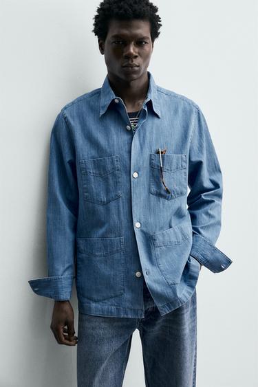 DENIM SHIRT WITH POCKETS - Blue by Zara - Image 5