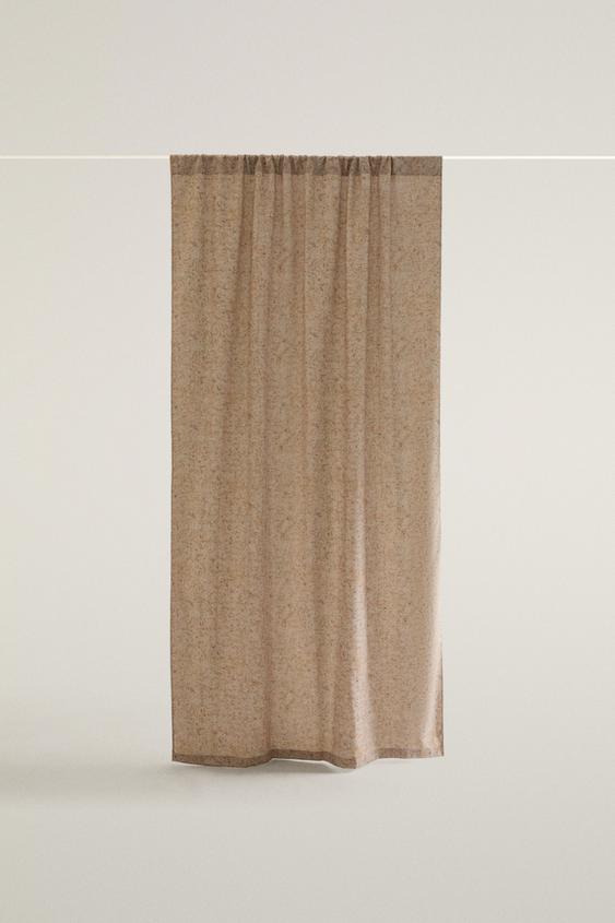 Zara FLORAL CURTAIN WITH MEDIUM FILTRATION - Light beige - Image 0
