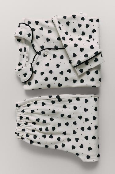 Zara AGES 3-14 / HEART PAJAMAS - Blackberry