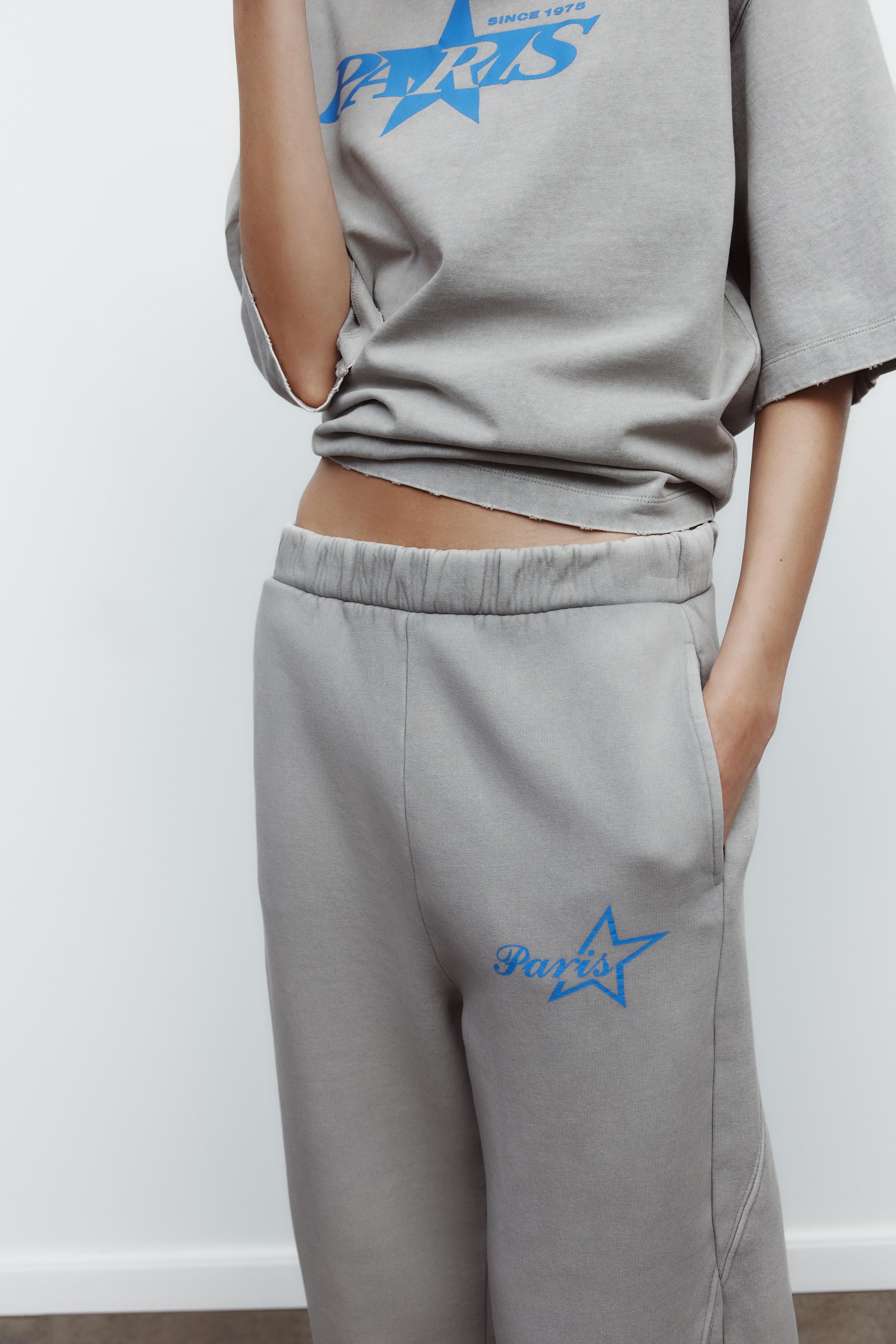 スペイン ZARA ウォッシュドテキストエフェクトプラッシュパンツ スペイン ZARA ウォッシュドテキストエフェクトプラッシュパンツ