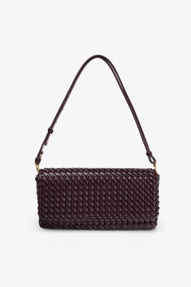 BRAIDED BAG - Burgundy Red by Zara