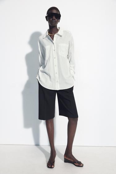 STRIPED SHIRT - Black / White by Zara