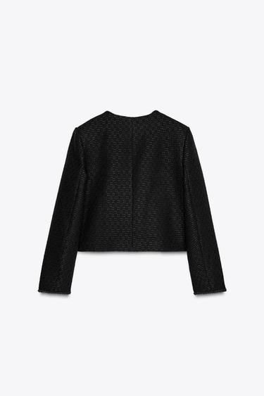 BLAZER TEXTURÉ AVEC BOUTONS BIJOUX - Noir de Zara - Image 1