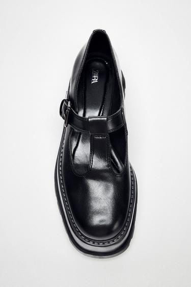 PLATFORM STRAP LOAFERS - Black by Zara