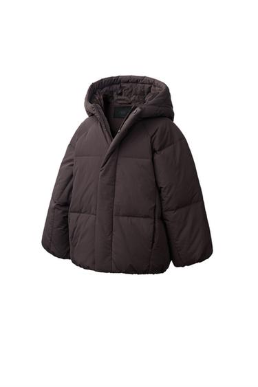 50% FEATHER AND 50% DOWN WATER-REPELLENT PUFFER JACKET — Brown 2