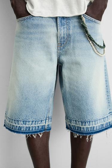 BAGGY FIT DENIM BERMUDA SHORTS - Light blue by Zara - Image 5